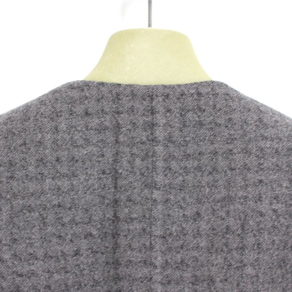 Giorgio Armani Grey Wool Asymmetric Blazer Jacket Silk Lime Green Trim 40 Small - Picture 6 of 8